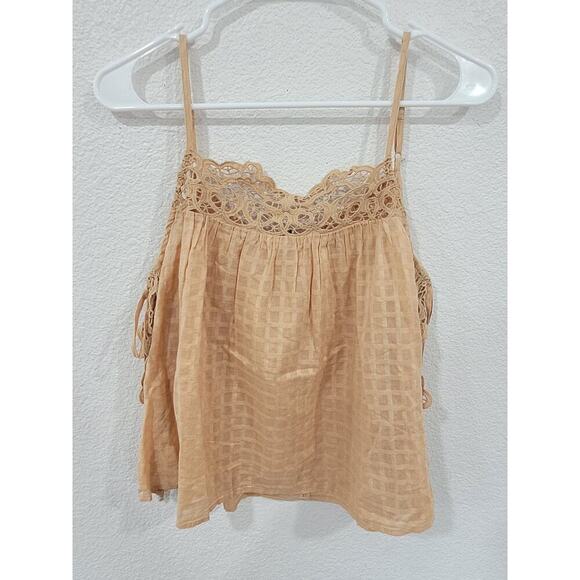 American Eagle Women's Brown Tank Top with Open Tie Sides size Medium #13 - Picture 1 of 5